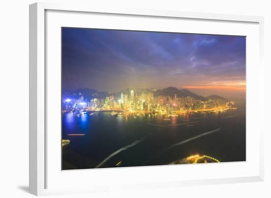 Hong Kong Cityscape at Sunset-Fraser Hall-Framed Photographic Print