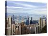 Hong Kong Cityscape Viewed from Victoria Peak, Hong Kong, China, Asia-Amanda Hall-Stretched Canvas