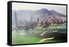 Hong Kong Cityscape-Fraser Hall-Framed Stretched Canvas