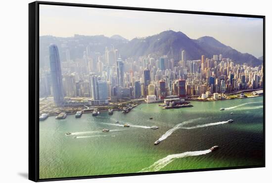 Hong Kong Cityscape-Fraser Hall-Framed Stretched Canvas