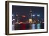 Hong Kong Convention and Exhibition Centre, and Victoria Harbor, Hong Kong, China-David Wall-Framed Photographic Print