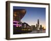 Hong Kong Convention and Exhibition Centre with Ifc and Skyscrapers in Background, Wan Chai Island-Ian Trower-Framed Photographic Print