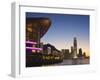 Hong Kong Convention and Exhibition Centre with Ifc and Skyscrapers in Background, Wan Chai Island-Ian Trower-Framed Photographic Print