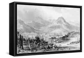 Hong-Kong from Kow-Loon, Engraved by Samuel Fisher-Thomas Allom-Framed Stretched Canvas