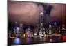 Hong Kong Harbor at Night from Kowloon Reflection-William Perry-Mounted Photographic Print