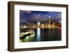 Hong Kong Harbor at Night from Kowloon Star Ferry Reflection-William Perry-Framed Photographic Print