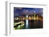 Hong Kong Harbor at Night from Kowloon Star Ferry Reflection-William Perry-Framed Photographic Print