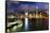 Hong Kong Harbor at Night from Kowloon Star Ferry Reflection-William Perry-Framed Stretched Canvas