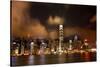Hong Kong Harbor at Night Lightshow from Kowloon Reflection-William Perry-Stretched Canvas