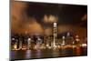 Hong Kong Harbor at Night Lightshow from Kowloon Reflection-William Perry-Mounted Photographic Print