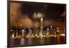 Hong Kong Harbor at Night Lightshow from Kowloon Reflection-William Perry-Framed Photographic Print