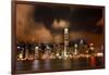 Hong Kong Harbor at Night Lightshow from Kowloon Reflection-William Perry-Framed Photographic Print