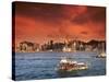 Hong Kong Harbor at Sunset, Hong Kong, China-Bill Bachmann-Stretched Canvas