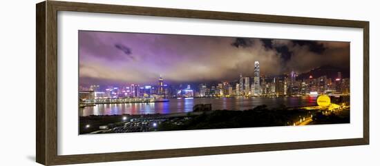 Hong Kong Harbour, and Central Skyline, Hong Kong Island, Hong Kong, China-Gavin Hellier-Framed Photographic Print