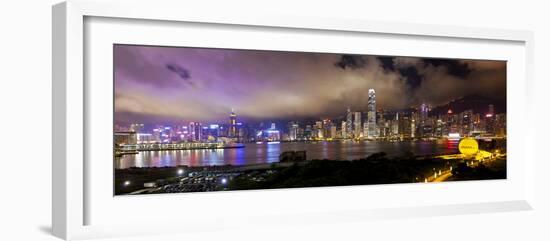 Hong Kong Harbour, and Central Skyline, Hong Kong Island, Hong Kong, China-Gavin Hellier-Framed Photographic Print
