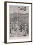 Hong Kong: Hoisting the British Flag at Taipo in the Kowloon Hinterland-H.m. Paget-Framed Art Print