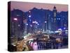 Hong Kong, Hong Kong Island, Causeway Bay View across Harbour to Victoria Peak, China-Peter Adams-Stretched Canvas