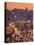 Hong Kong, Hong Kong Island, Causeway Bay View across Harbour to Victoria Peak, China-Peter Adams-Stretched Canvas