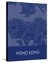 Hong Kong, Hong Kong, Special Administrative Region of China Blue Map-null-Stretched Canvas