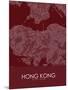 Hong Kong, Hong Kong, Special Administrative Region of China Red Map-null-Mounted Poster