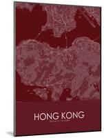 Hong Kong, Hong Kong, Special Administrative Region of China Red Map-null-Mounted Poster