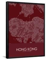 Hong Kong, Hong Kong, Special Administrative Region of China Red Map-null-Framed Poster