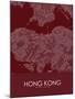 Hong Kong, Hong Kong, Special Administrative Region of China Red Map-null-Mounted Poster