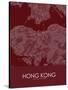 Hong Kong, Hong Kong, Special Administrative Region of China Red Map-null-Stretched Canvas