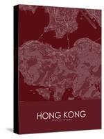 Hong Kong, Hong Kong, Special Administrative Region of China Red Map-null-Stretched Canvas