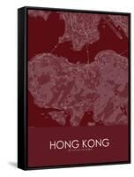 Hong Kong, Hong Kong, Special Administrative Region of China Red Map-null-Framed Stretched Canvas