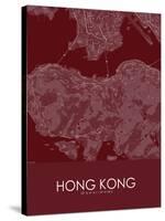 Hong Kong, Hong Kong, Special Administrative Region of China Red Map-null-Stretched Canvas