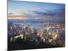 Hong Kong Island and Kowloon Skylines at Sunset, Hong Kong, China-Ian Trower-Mounted Photographic Print