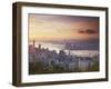 Hong Kong Island and Kowloon Skylines at Sunset, Hong Kong, China-Ian Trower-Framed Photographic Print