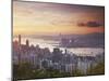 Hong Kong Island and Kowloon Skylines at Sunset, Hong Kong, China-Ian Trower-Mounted Photographic Print