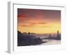 Hong Kong Island and Tsim Sha Tsui Skylines at Sunset, Hong Kong, China-Ian Trower-Framed Photographic Print