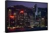 Hong Kong Island at Dusk-Macduff Everton-Framed Stretched Canvas