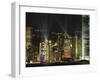 Hong Kong Island Central Skyline at Night from Tsim Sha Tsui, Hong Kong, China, Asia-Richard Nebesky-Framed Photographic Print