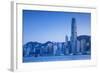 Hong Kong Island Skyline and Junk Boat, Hong Kong Island, Hong Kong-Ian Trower-Framed Photographic Print