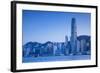 Hong Kong Island Skyline and Junk Boat, Hong Kong Island, Hong Kong-Ian Trower-Framed Photographic Print