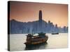 Hong Kong Island Skyline and Tourist Boat Victoria Harbour, Hong Kong, China-Ian Trower-Stretched Canvas