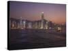 Hong Kong Island Skyline and Victoria Harbour at Dusk, Hong Kong, China-Amanda Hall-Stretched Canvas