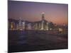 Hong Kong Island Skyline and Victoria Harbour at Dusk, Hong Kong, China-Amanda Hall-Mounted Photographic Print