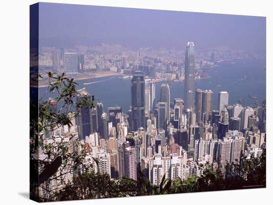 Hong Kong Island Skyline and Victoria Harbour Beyond, Hong Kong, China, Asia-Amanda Hall-Stretched Canvas