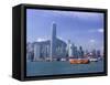 Hong Kong Island Skyline and Victoria Harbour, Hong Kong, China, Asia-Amanda Hall-Framed Stretched Canvas