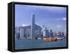 Hong Kong Island Skyline and Victoria Harbour, Hong Kong, China, Asia-Amanda Hall-Framed Stretched Canvas