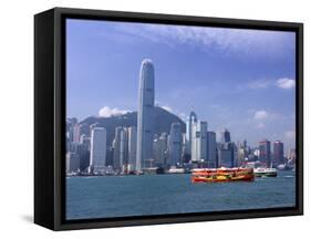 Hong Kong Island Skyline and Victoria Harbour, Hong Kong, China, Asia-Amanda Hall-Framed Stretched Canvas