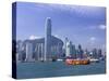 Hong Kong Island Skyline and Victoria Harbour, Hong Kong, China, Asia-Amanda Hall-Stretched Canvas