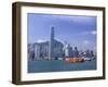 Hong Kong Island Skyline and Victoria Harbour, Hong Kong, China, Asia-Amanda Hall-Framed Photographic Print