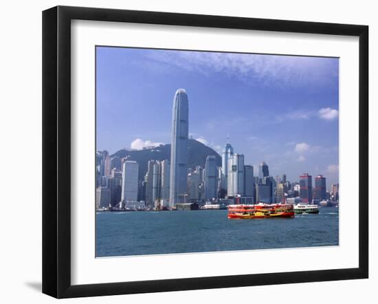 Hong Kong Island Skyline and Victoria Harbour, Hong Kong, China, Asia-Amanda Hall-Framed Photographic Print