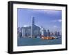 Hong Kong Island Skyline and Victoria Harbour, Hong Kong, China, Asia-Amanda Hall-Framed Photographic Print